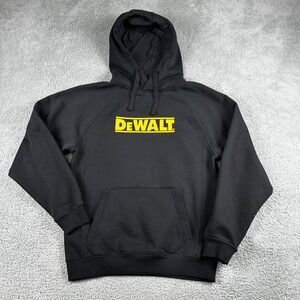 DeWalt Hoodie Mens Medium Black Yellow Logan Heavy Duty Fleece Guaranteed Tough